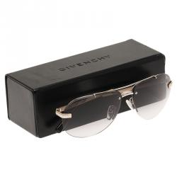Pre Owned Givenchy Silver and Black SGV465 Aviator Sunglasses