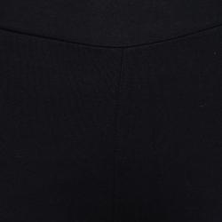 Pre Owned Givenchy Black Cotton Jersey Zip Detail Leggings M