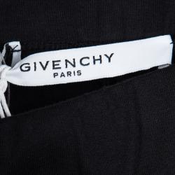 Pre Owned Givenchy Black Cotton Jersey Zip Detail Leggings M