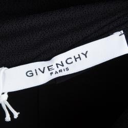 Pre Owned Givenchy Black Knit Draped Shoulder Fitted Midi Dress M