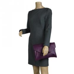 Pre Owned حقيبة كلاتش جيفنشي انفيلوب انتيغونا متوسطة جلد بنفسجية