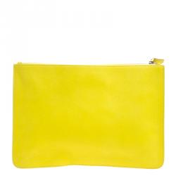 Pre Owned Givenchy Yellow Leather Pouch
