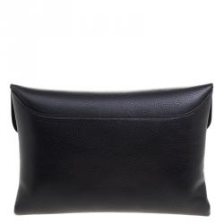 مملوكة مسبقًا Givenchy Black Leather Medium Antigona Envelope Clutch