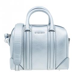 Givenchy Silver Leather Mini Lucrezia Duffel Bag