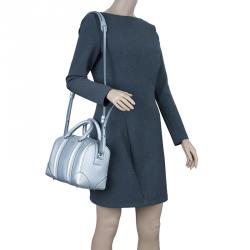 Givenchy Silver Leather Mini Lucrezia Duffel Bag