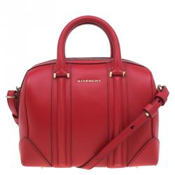 Givenchy Red Leather Medium Lucrezia Duffle Bag