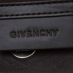 Givenchy Brown Canvas Large Logo Print Hobo