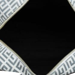 Givenchy Beige/Black Coated Canvas Logo Print Boston Bag