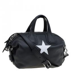 Pre Owned Givenchy Black Leather Micro Nightingale Tote