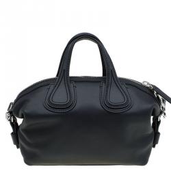 Pre Owned Givenchy Black Leather Micro Nightingale Tote