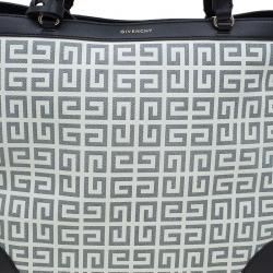 Givenchy Black/Off White Logo Print Coated Canvas Antigona Shopper Tote