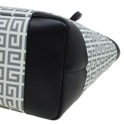 Givenchy Black/Off White Logo Print Coated Canvas Antigona Shopper Tote