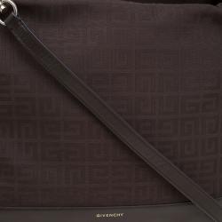 Pre Owned Givenchy Brown Canvas Large Logo Print Hobo