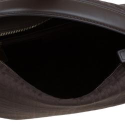 Pre Owned Givenchy Brown Canvas Large Logo Print Hobo