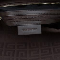 Pre Owned Givenchy Brown Canvas Large Logo Print Hobo