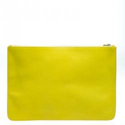 Pre Owned Givenchy Yellow Leather Pouch