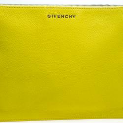 Pre Owned Givenchy Yellow Leather Pouch