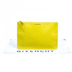 Pre Owned Givenchy Yellow Leather Pouch