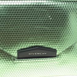 Pre Owned Givenchy Metallic Green Antigona Envelope Clutch