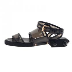 مملوكة مسبقًا Givenchy Black Embellished PVC Heel Sandals Size 38.5