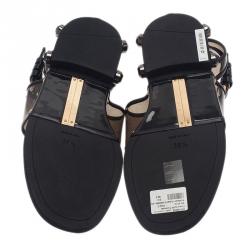 مملوكة مسبقًا Givenchy Black Embellished PVC Heel Sandals Size 38.5