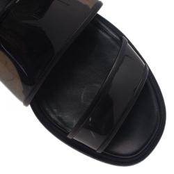 مملوكة مسبقًا Givenchy Black Embellished PVC Heel Sandals Size 38.5