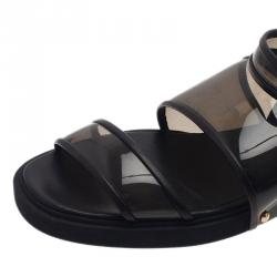 مملوكة مسبق ًا Givenchy Black Embellished PVC Heel Sandals Size 38.5