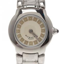 Pre Owned Givenchy Cream Stainless Steel Helanga Women's Wristwatch 26MM