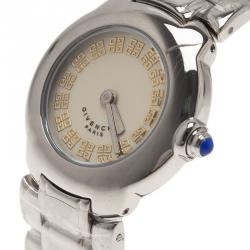 Pre Owned Givenchy Cream Stainless Steel Helanga Women's Wristwatch 26MM