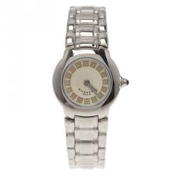 Pre Owned Givenchy Cream Stainless Steel Helanga Women's Wristwatch 26MM
