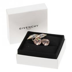 مملوكة مسبقًا أقراط جيفنشي كريستال بكريستال وردي ومغناطيس فضي اللون