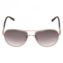 Pre Owned Givenchy Gold and Brown SGV456 Aviator Sunglasses