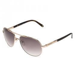 Pre Owned Givenchy Gold and Brown SGV456 Aviator Sunglasses