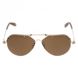 Pre Owned Givenchy Rose Gold SGVA51 Shield Sunglasses