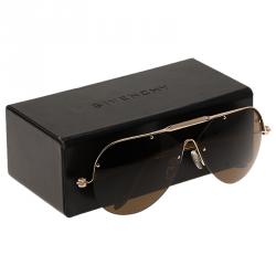 Pre Owned Givenchy Rose Gold SGVA51 Shield Sunglasses