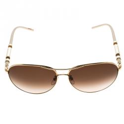 Pre Owned Givenchy Brown/Gold SGV 454 Aviator Sunglasses