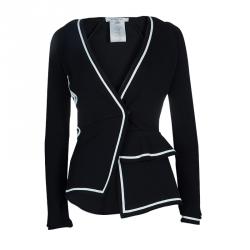 Pre Owned جاكيت جيفنشي مطرز بأبليك كرانيش تريكو أسود XS