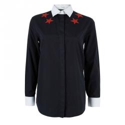 Pre Owned Givenchy Contrast Collar Star Detail Shirt XXS