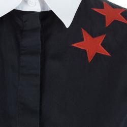 Pre Owned Givenchy Contrast Collar Star Detail Shirt XXS