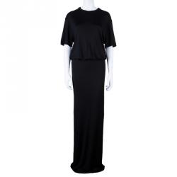 Pre Owned Givenchy Black Gathered Maxi Dress M