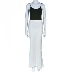 Givenchy Couture Cream Houndstooth Maxi Skirt L