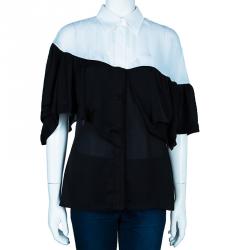 Givenchy Monochrome Frill Detail Top L