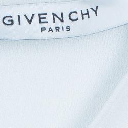 Pre Owned Givenchy White Ruche Waist Side Slit Crepe Jersey Gown M