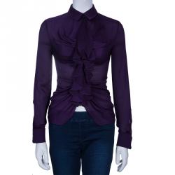 Givenchy Purple Ruffle Top S