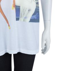 Givenchy White Graphic Print Crew Neck T Shirt L