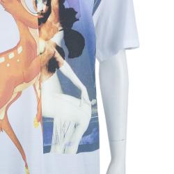 Givenchy White Graphic Print Crew Neck T Shirt L