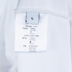Givenchy White Graphic Print Crew Neck T Shirt L