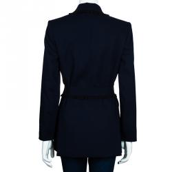 مملوكة مسبقًا Givenchy Couture Vintage Navy Blue Wrap Jacket S