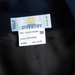 مملوكة مسبقًا Givenchy Couture Vintage Navy Blue Wrap Jacket S