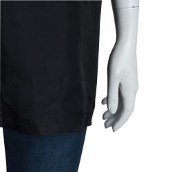 Pre Owned Givenchy Black Silk Graphic Printed Oversized Sheer Blouse XS